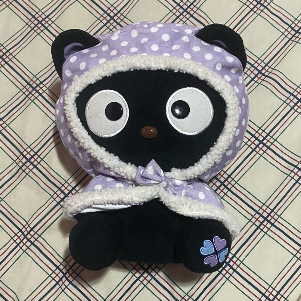 🍫💜 12” Sanrio Chococat Plush with Purple Hood - Like New 💜🍫